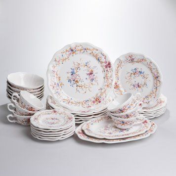 Столовий сервіз порцеляновий Vintage 32 предмети на 6 осіб Yiwu ALS-32PCS 12386 фото