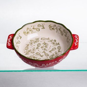 Форма для запікання Vintage 500 мл кругла з ручками Червона HM04-05 9125 фото