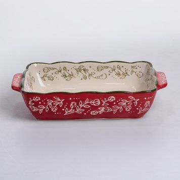 Форма для випікання Vintage 700 мл прямокутна з ручками Червона HM05-09 9281 фото