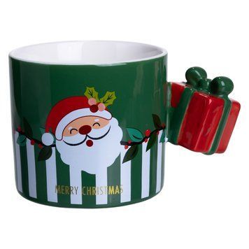 Чашка порцелянова новорічна Merry Christmas 400 (мл) Зелена Yiwu FM-CS-49GR 9320 фото