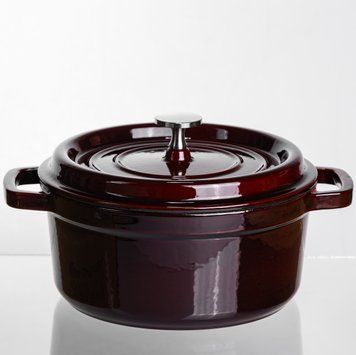 Кокотниця чавунна емальована 2,5 л, бургунді Yiwu HP-FLG-9 burgundy 12248 фото
