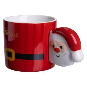 Чашка порцелянова новорічна Merry Christmas 400 мл Червона Yiwu FM-CS-51R 9327 фото