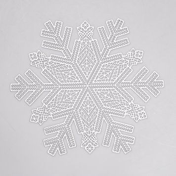 Килимок для сервірування столу Snowflake 38 см срібло HP-36327-21 8978 фото