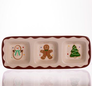 Менажниця порцелянова Merry Christmas на 3 секції 30&times;11&times;2.5 (см) прямокутна CR-1-41 8436 фото