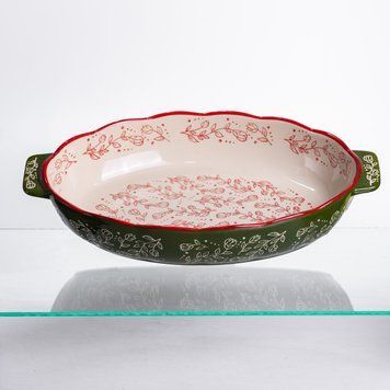 Форма для запікання Vintage 35&times;22&times;5 (см) овальна з ручками Зелена HM05-03 9021 фото