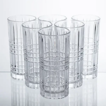 Набір склянок Geometric Glass 6 штук по 300 мл з рельєфним візерунком HP-17-3 10783 фото
